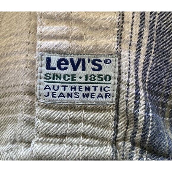 Vintage 90s Levi’s plaid long sleeve casual button-up 100% cotton shirt size L - Picture 5 of 6